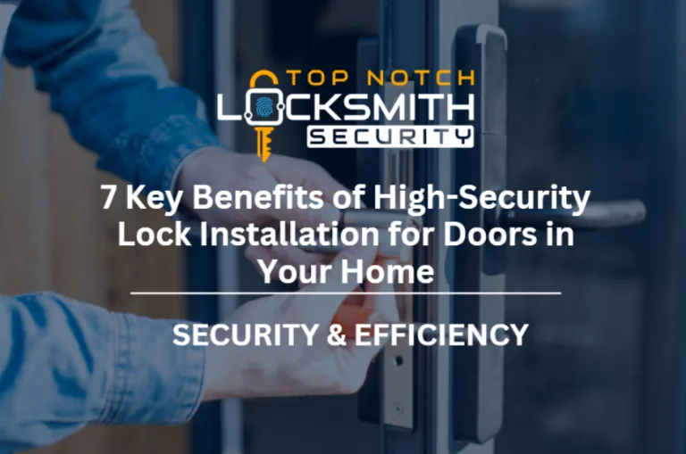 7 Key Benefits of High-Security Lock Installation for Doors in Your Home