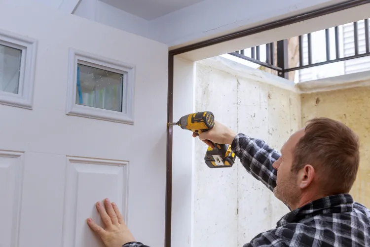 Tightening loose door hinges to fix a latch problem