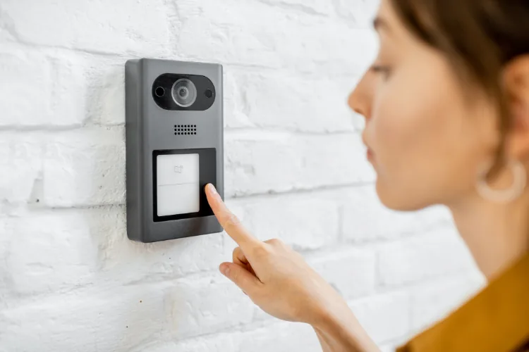 Video intercom system at a multi-unit building entrance in NYC