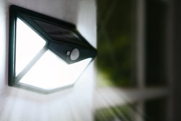 Motion-activated outdoor lighting on an NYC property