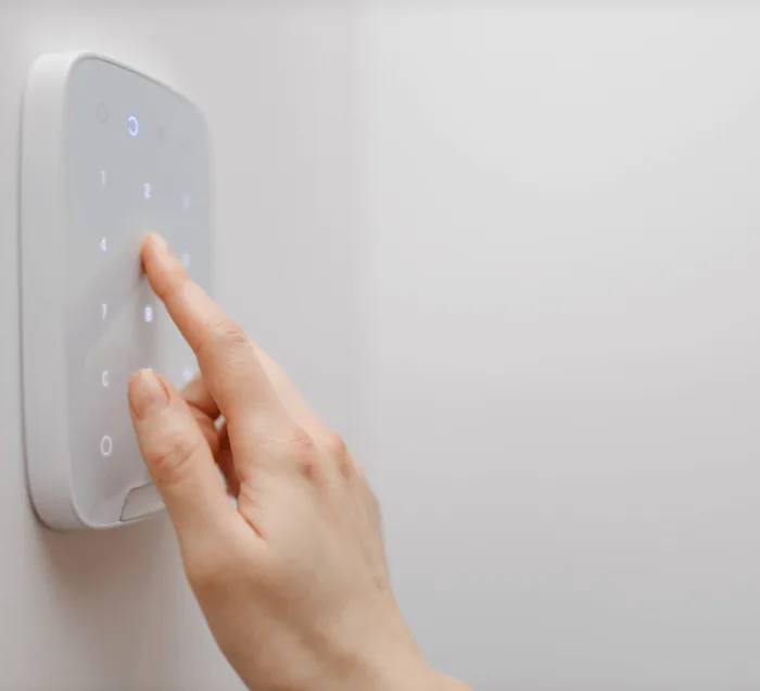 Keypad and coded entry pad lock mounted on a door, installed and programmed by a NYC locksmith