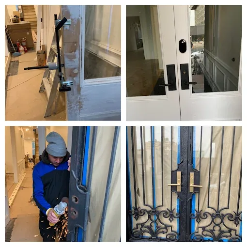 Commercial and residential door hardware, deadbolts, levers, closers, and panic bars installed in NYC
